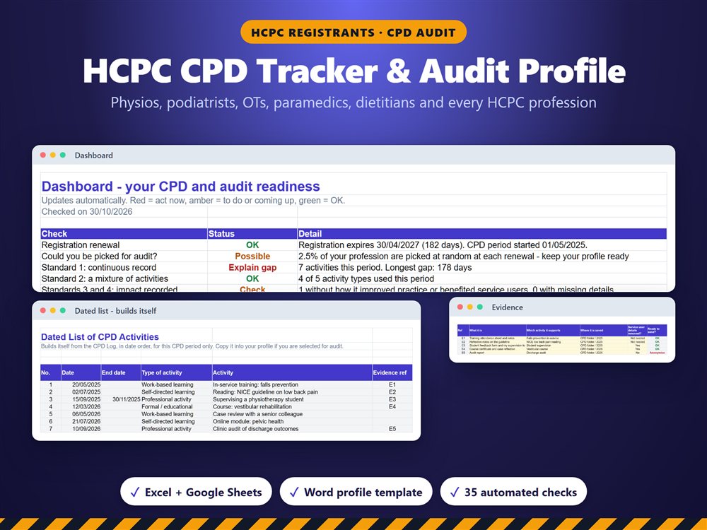 HCPC CPD Tracker and Audit Profile Builder