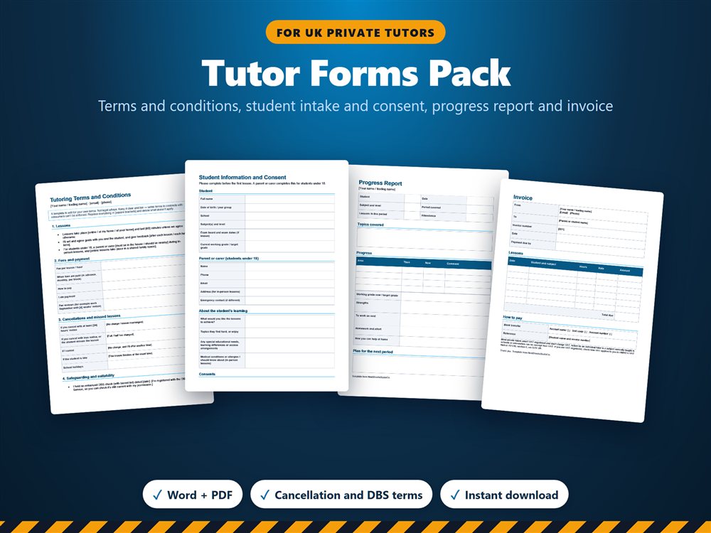 Tutor Forms Pack